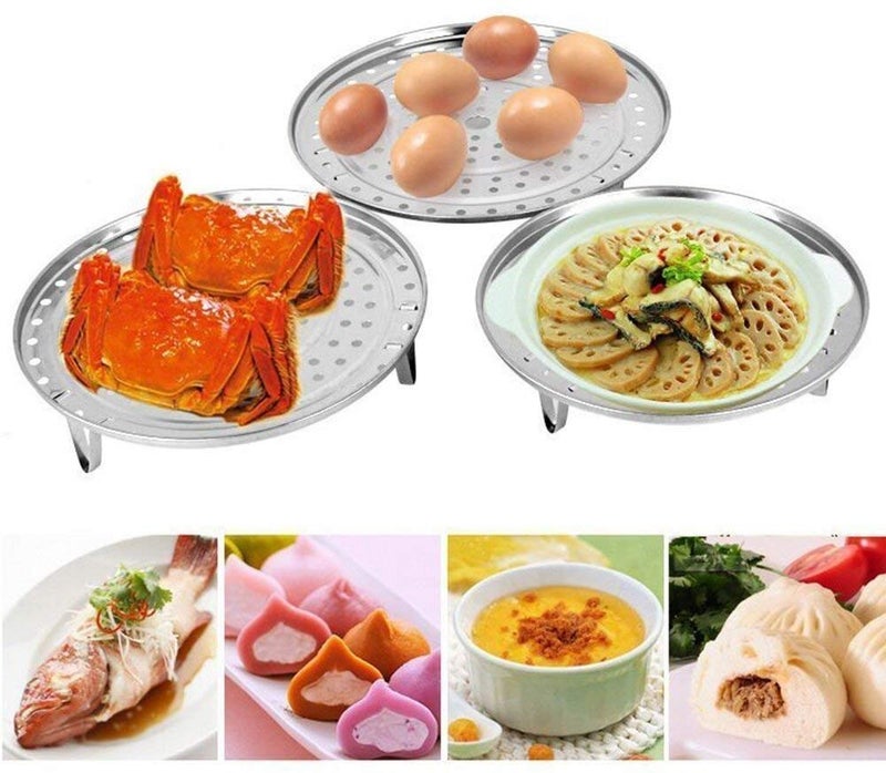 Fnoko Steaming Rack Household Stainless Steel Cooking Ware Thickened Steaming Rack Stand (11 inch) - Image 5